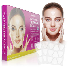 Adellina anti-wrinkle patches applied to forehead for overnight smoothing