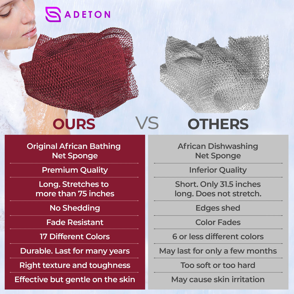 ADETON net sponge helps remove dead skin and oil.