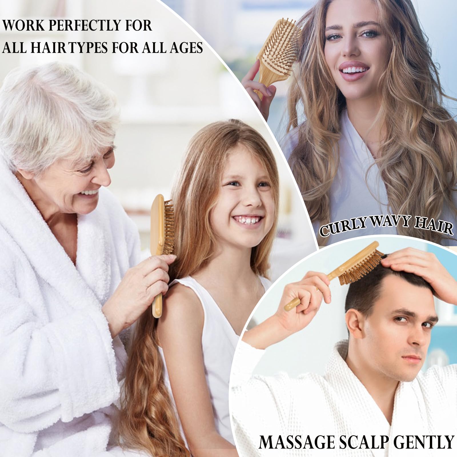 Gift-ready Adevwair bamboo brush with pearl stickers for personalization.