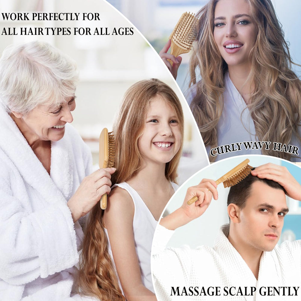 Gift-ready Adevwair bamboo brush with pearl stickers for personalization.