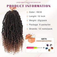 Admutty passion twist close-up shows soft fluffy synthetic texture.