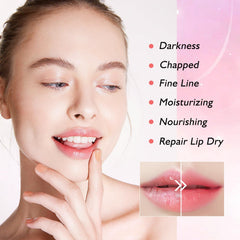 Adofect collagen crystal lip mask pack close-up showing hydrating serum texture.