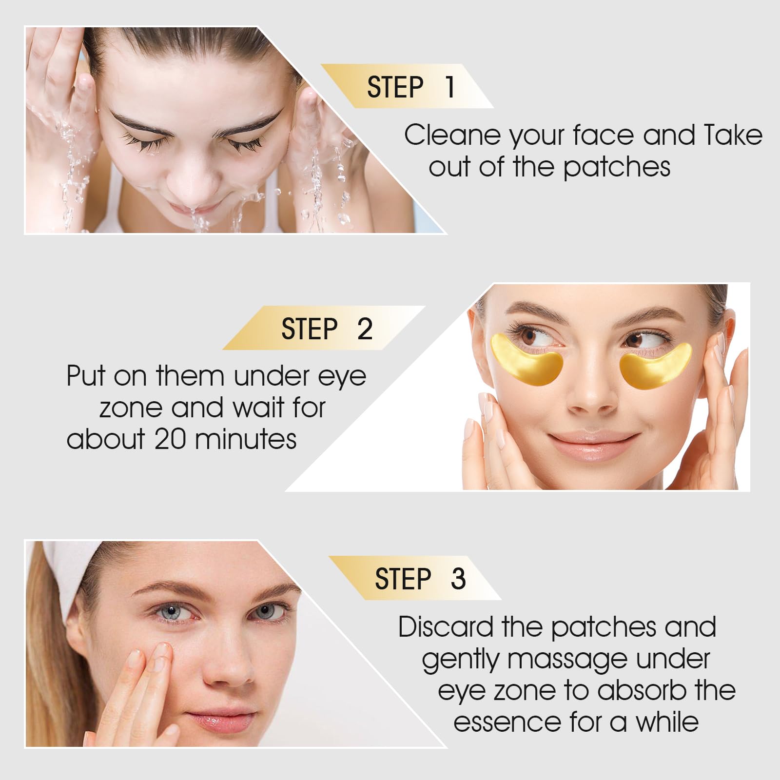 Adofect eye patches help tighten and improve elasticity over time