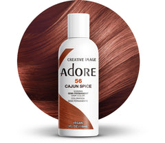 Adore Cajun Spice dye bottle front showing bold brown shade with lasting color