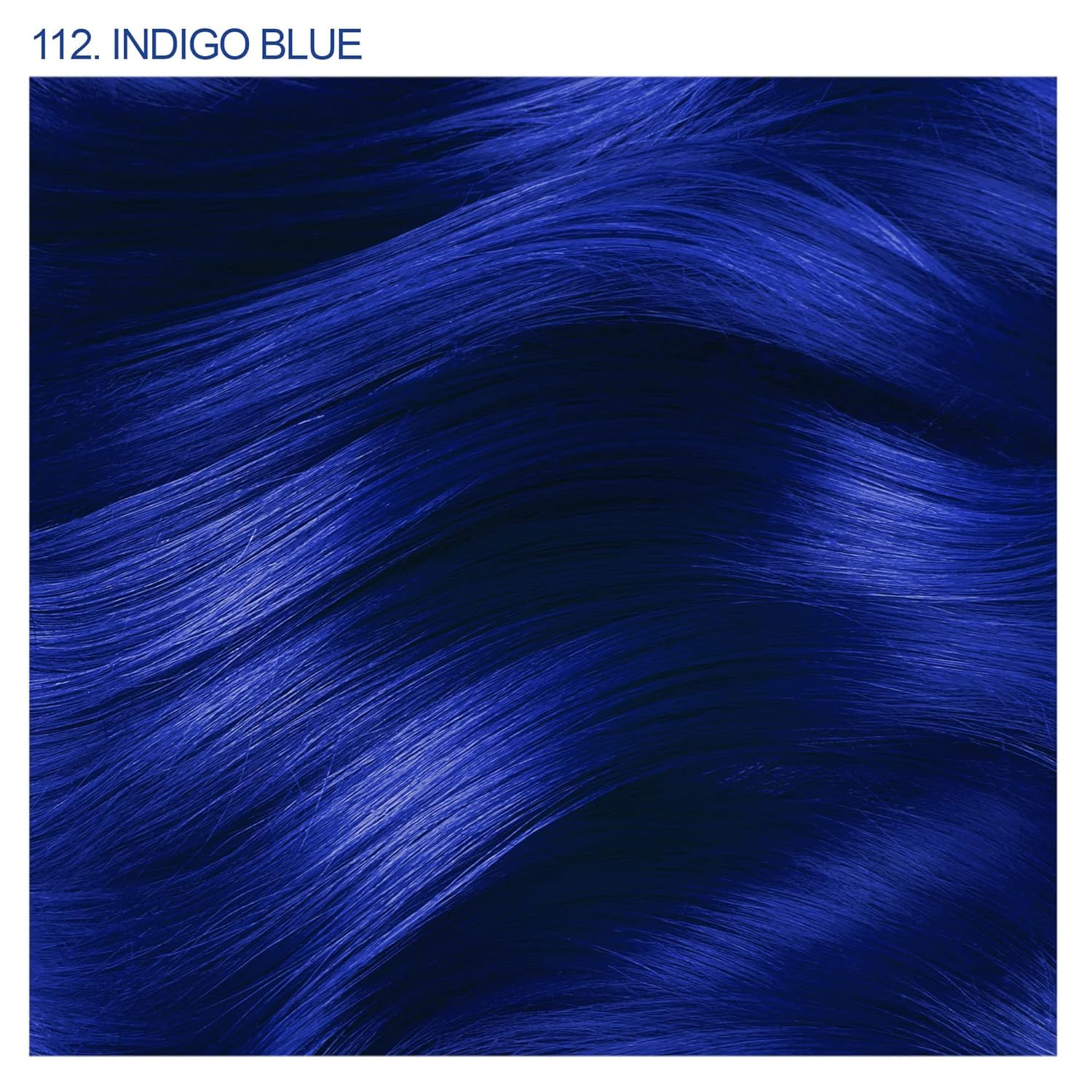 Adore Indigo Blue on hair displays a vibrant shade with salon-like finish