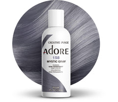 Adore Mystic Grey bottle front showing vibrant semi-permanent color.