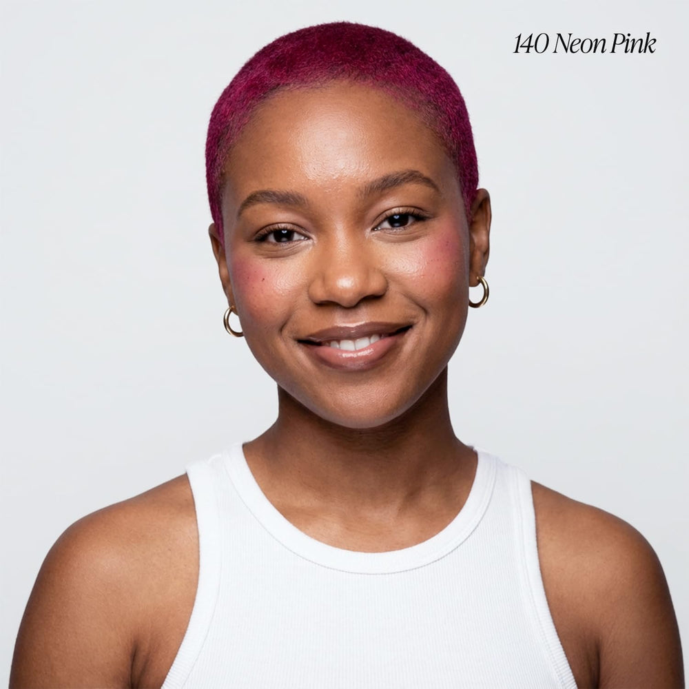 Adore neon pink swatches show rich coverage across hair types.