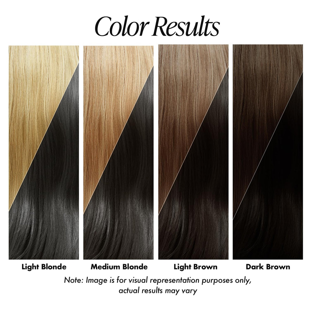 Adore off-black color result on hair with depth and shine.
