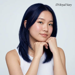 Adore Royal Navy dye application demonstrates easy, ready-to-use color from the bottle.