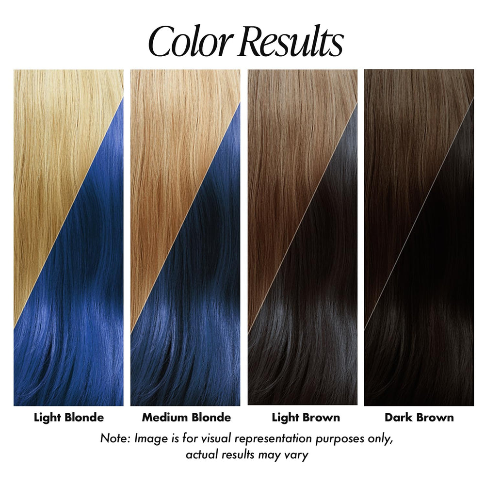 Adore Sapphire Blue wet hair saturation shows even color deposition