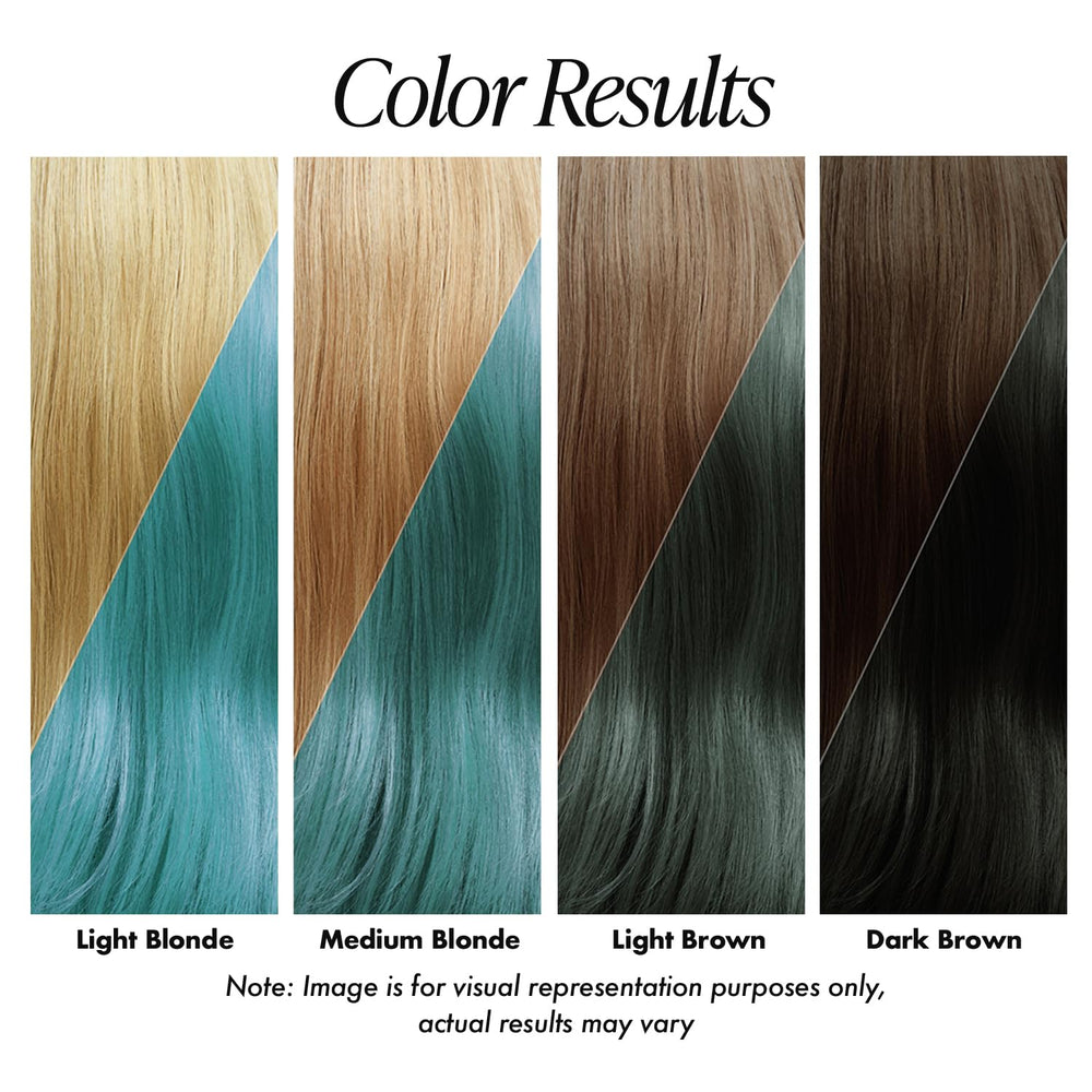 Adore Sky Blue color application on diverse hair textures ready for use