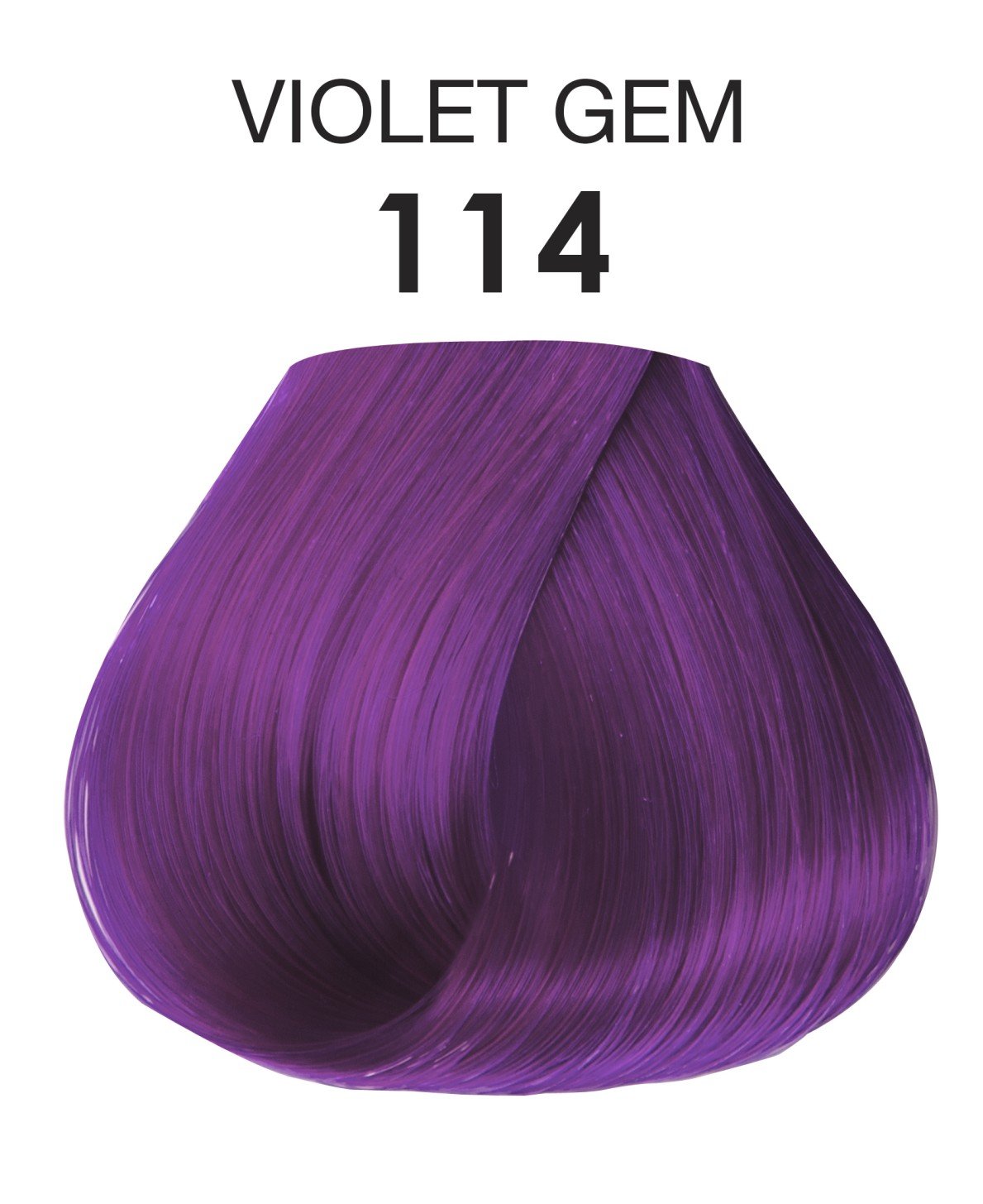 Adore Violet Gem bottle with color sample suggests salon-like results at home.
