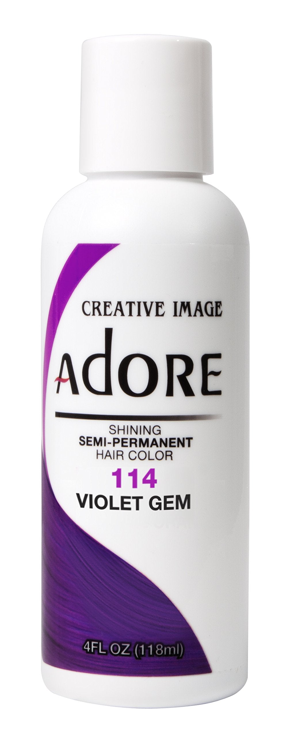 Adore Violet Gem bottle showing vibrant purple color for at-home color.