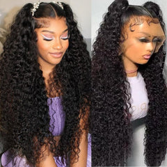 ADORHTUE water wave 13x6 lace front wig with natural hairline and versatile styling.