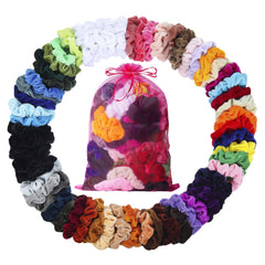 ADRIONE coleteros de terciopelo 60 unidades, colores variados para peinados diarios.