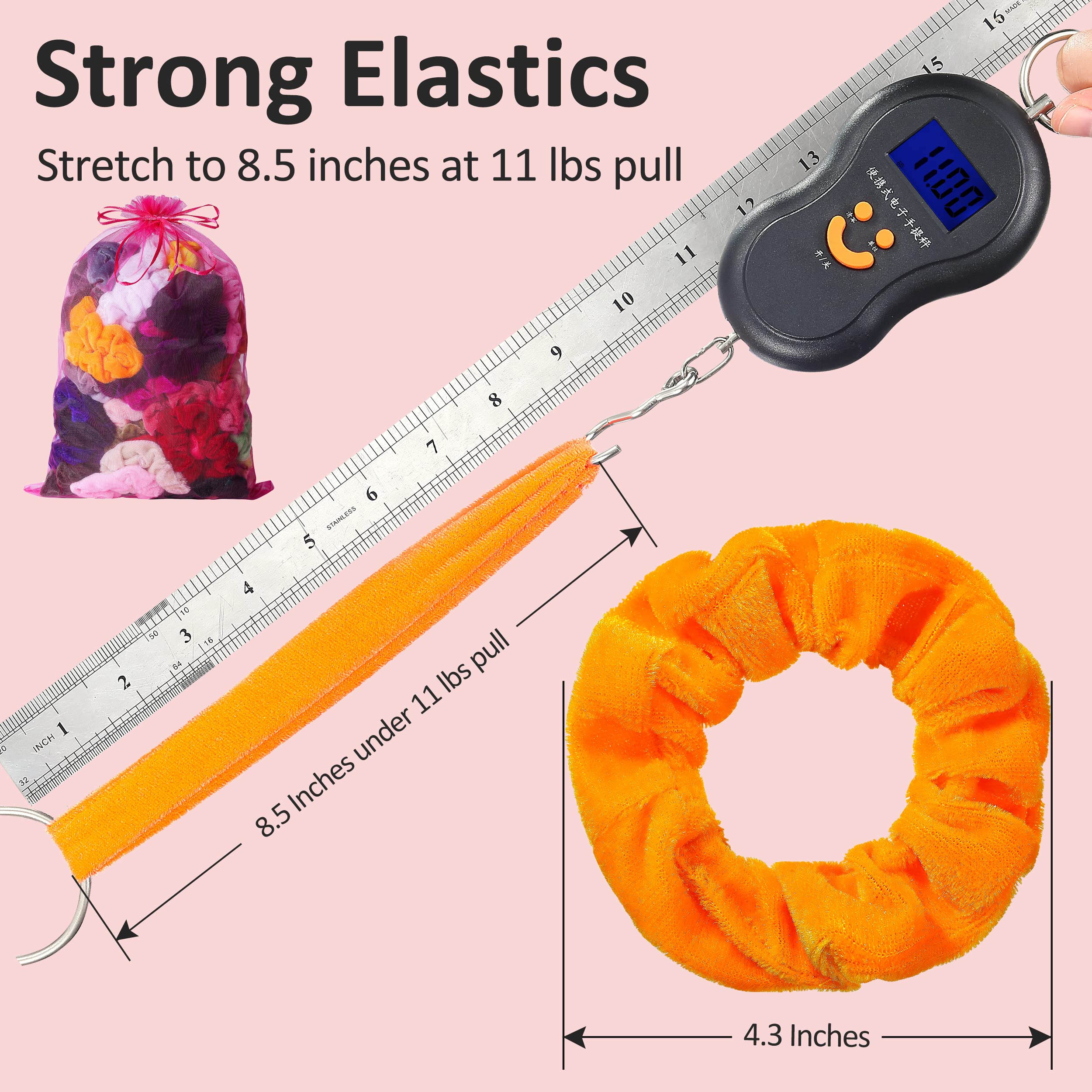 ADRIONE coleteros de terciopelo con elastico de 6 mm para resistencia.