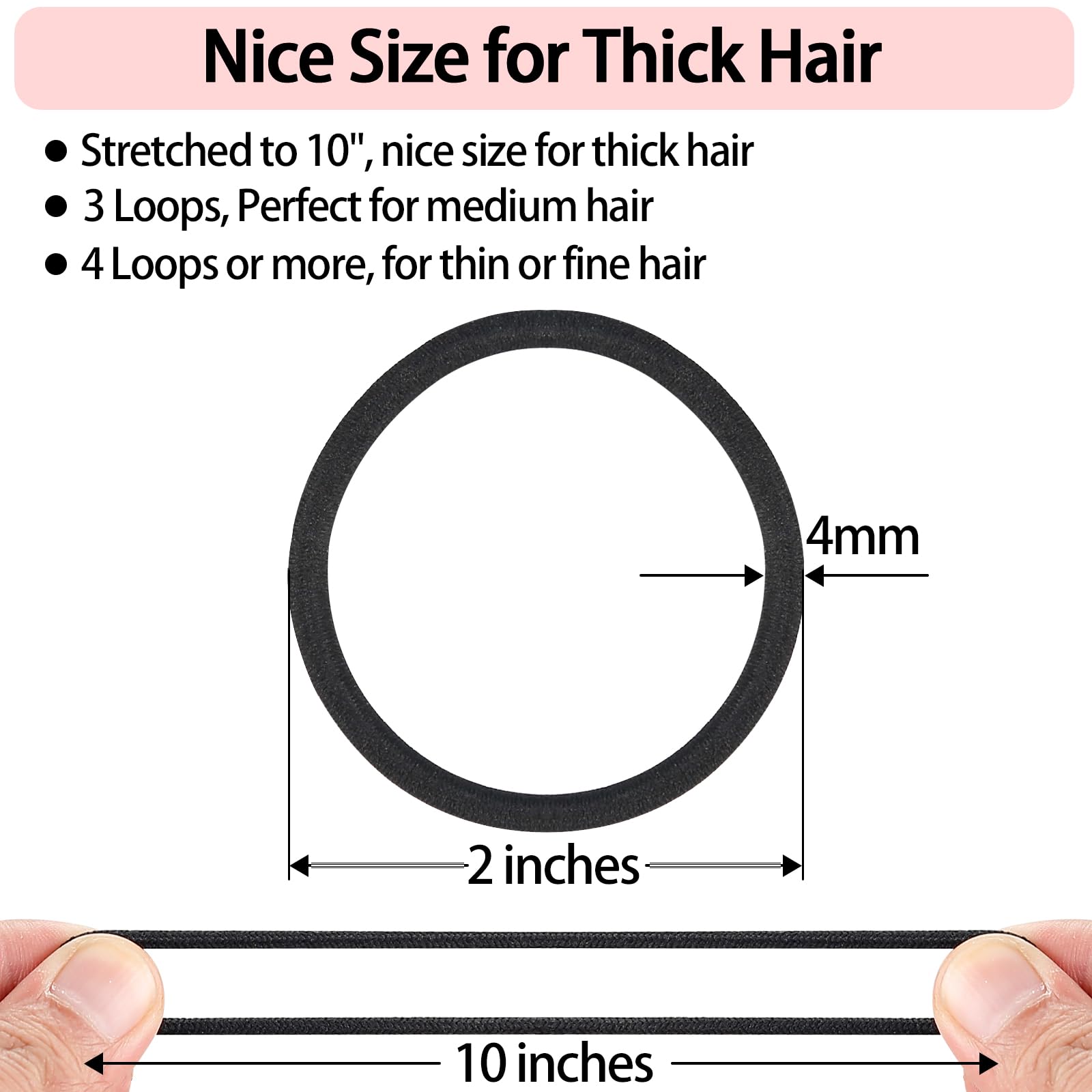 Stretchy 4 mm elastic bands provide secure hold without slipping.