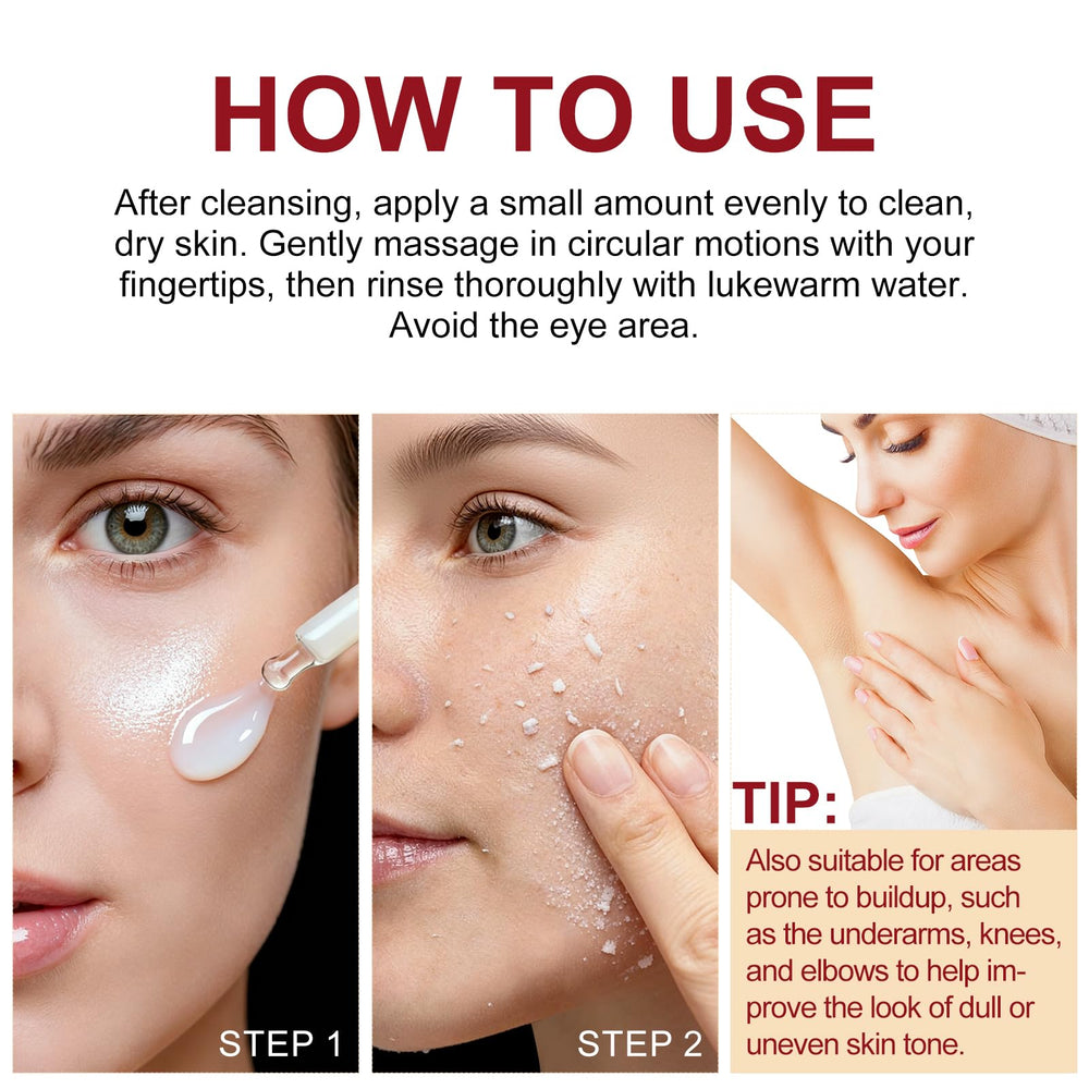 ADSBJUX Arroz blanco ampolla: primer plano para exfoliación suave.