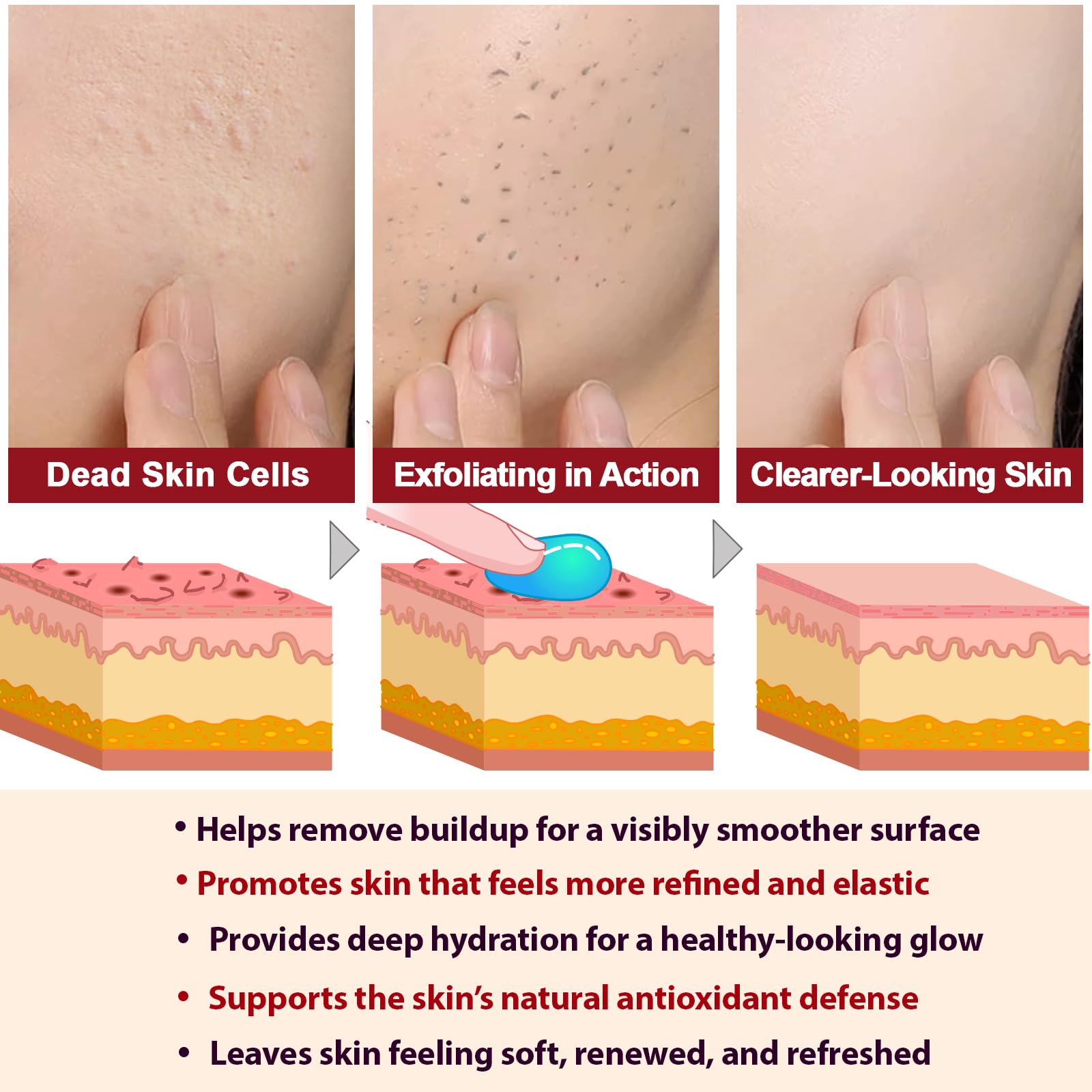 ADSBJUX Empaque del dúo Rice Peel Shot Glow: primer plano.