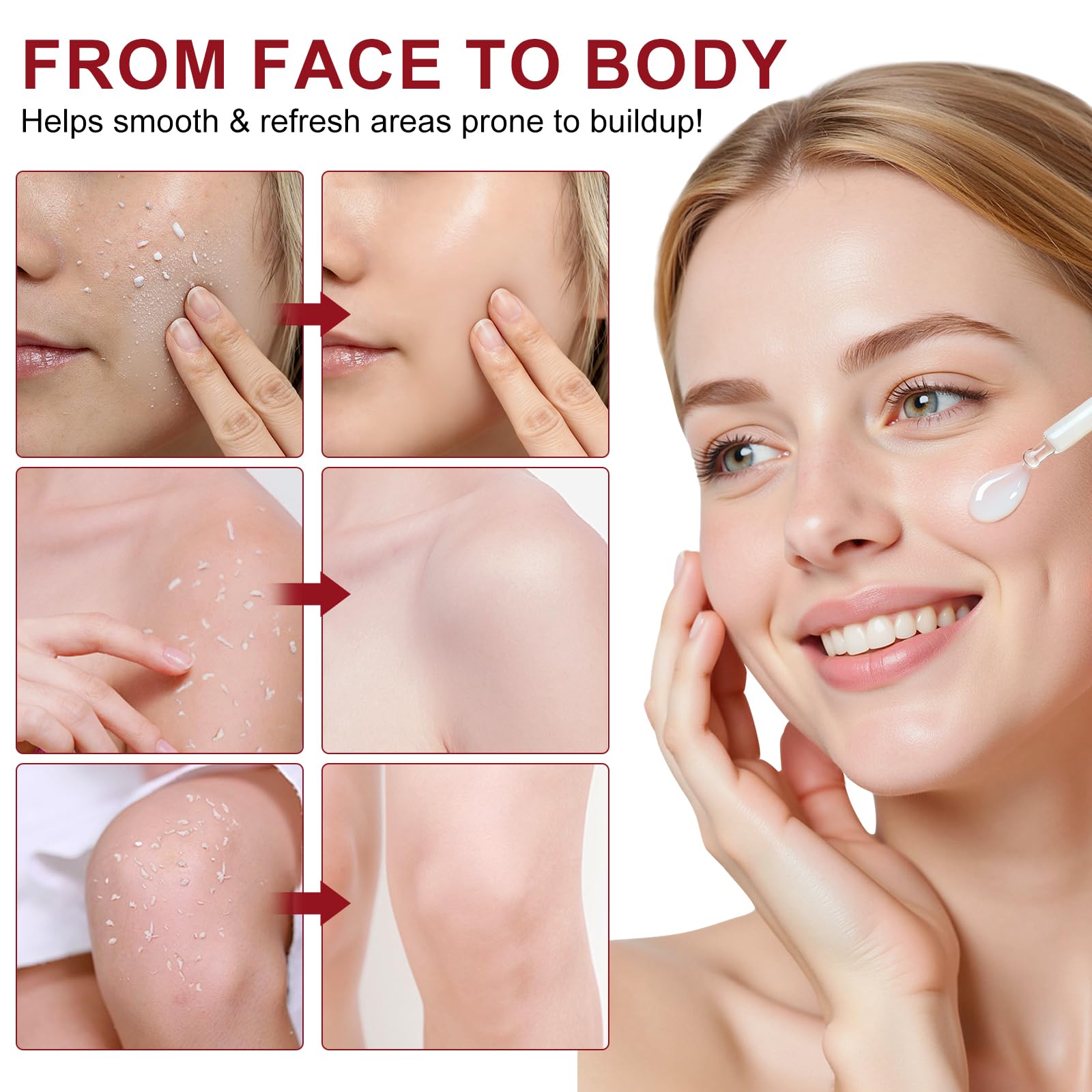 ADSBJUX Piel tras exfoliación: aspecto suave y fresco.