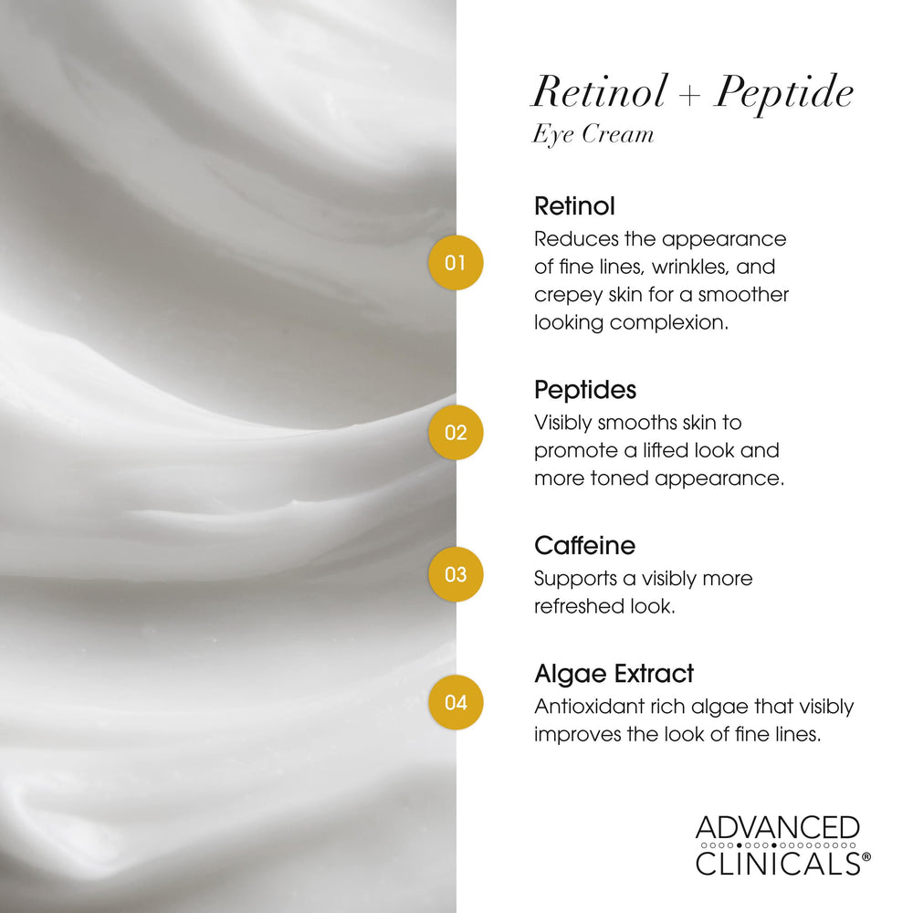 Advanced Clinicals Advanced Retinol Eye Balm con cafeína, reduce la hinchazón alrededor de los ojos.