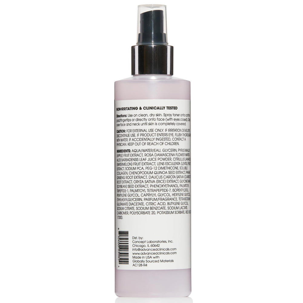 Advanced Clinicals pH-balanced mist helps maintain a stable skin surface.