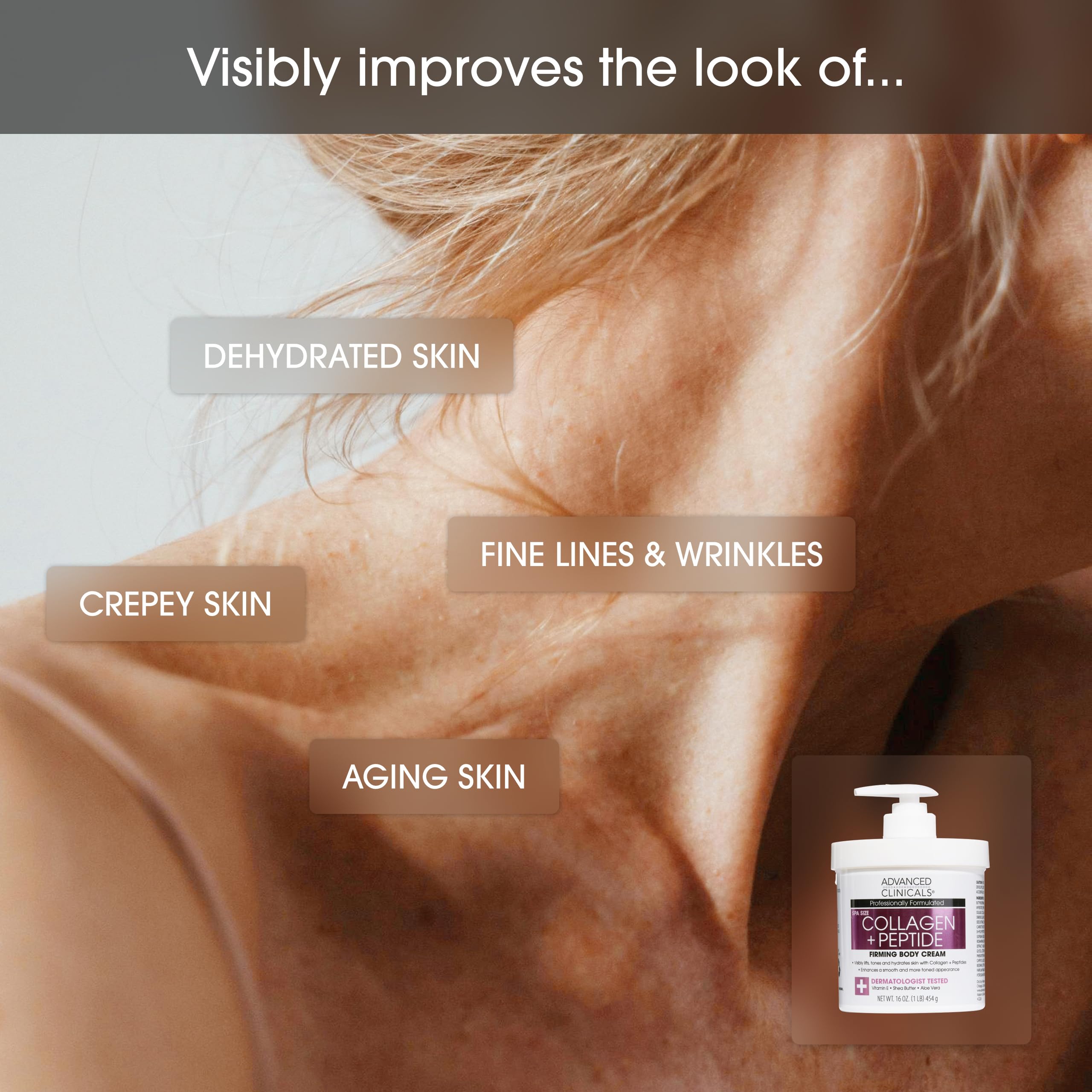 Advanced Clinicals duo on skin demonstrates a smoother, hydrated look