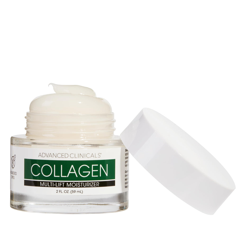 Advanced Clinicals Collagen Cream Gel envase de 2 oz, cómodo de usar.