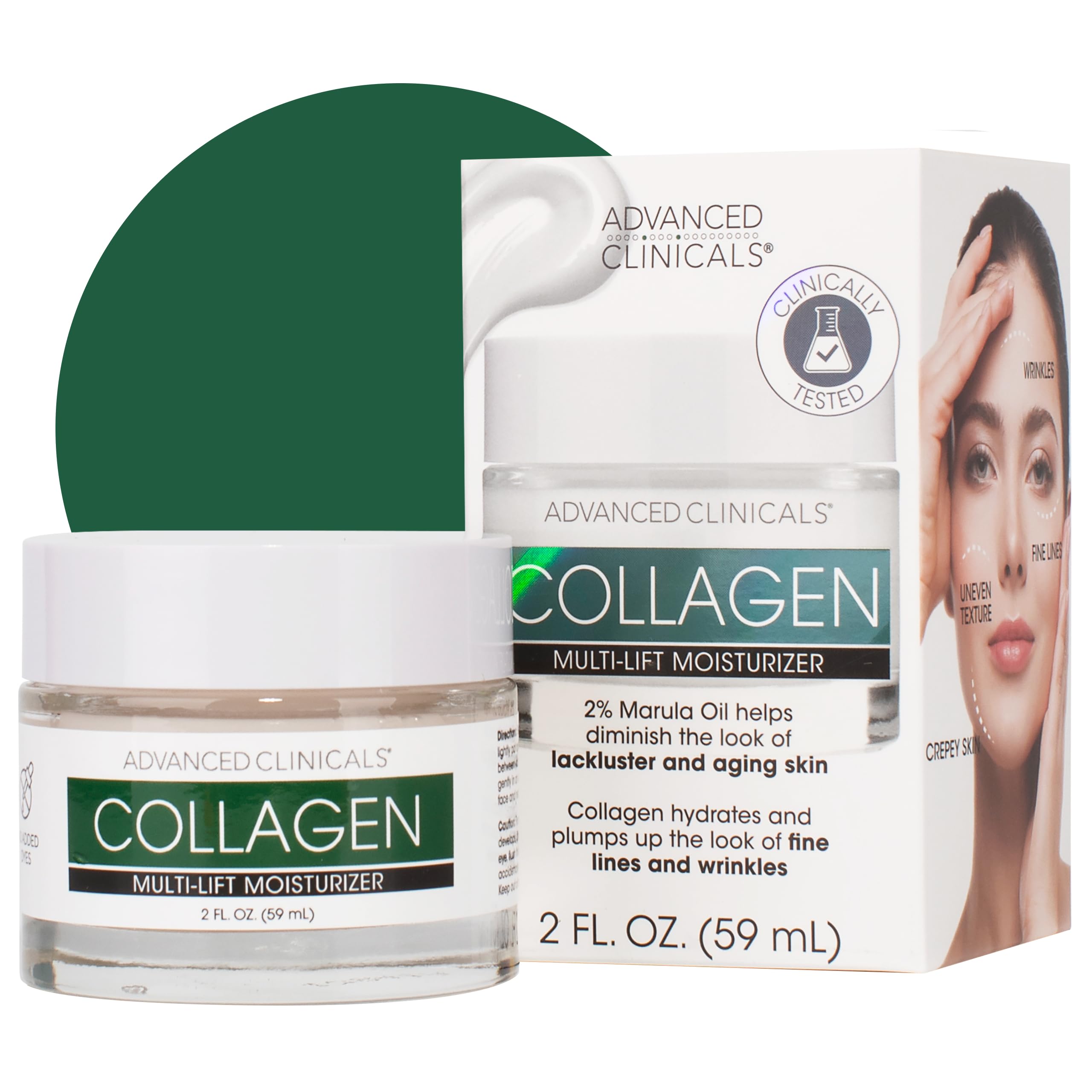 Advanced Clinicals Collagen Cream Gel textura ligera para hidratación diaria.