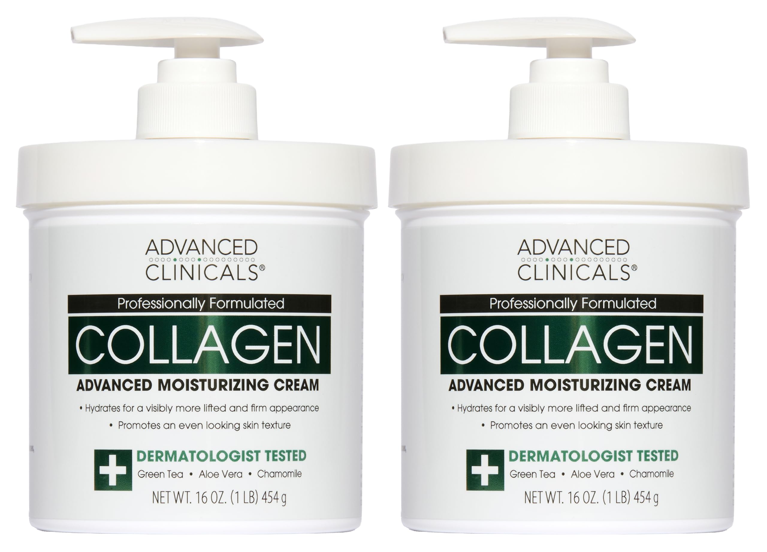 Advanced Clinicals crema colágeno cuerpo botella, hidratación diaria para piel más firme