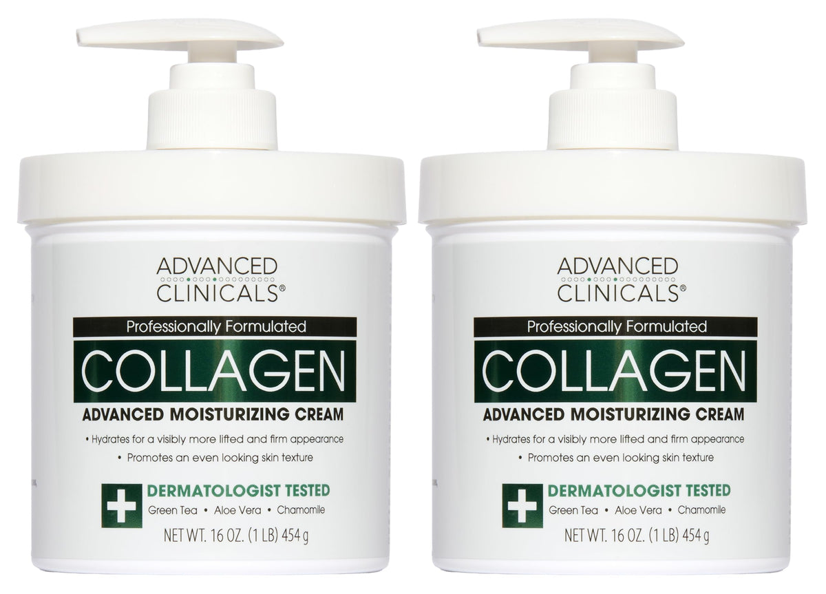 Advanced Clinicals crema colágeno cuerpo botella, hidratación diaria para piel más firme