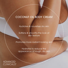Piel seca reducible con crema corporal Advanced Clinicals de coco