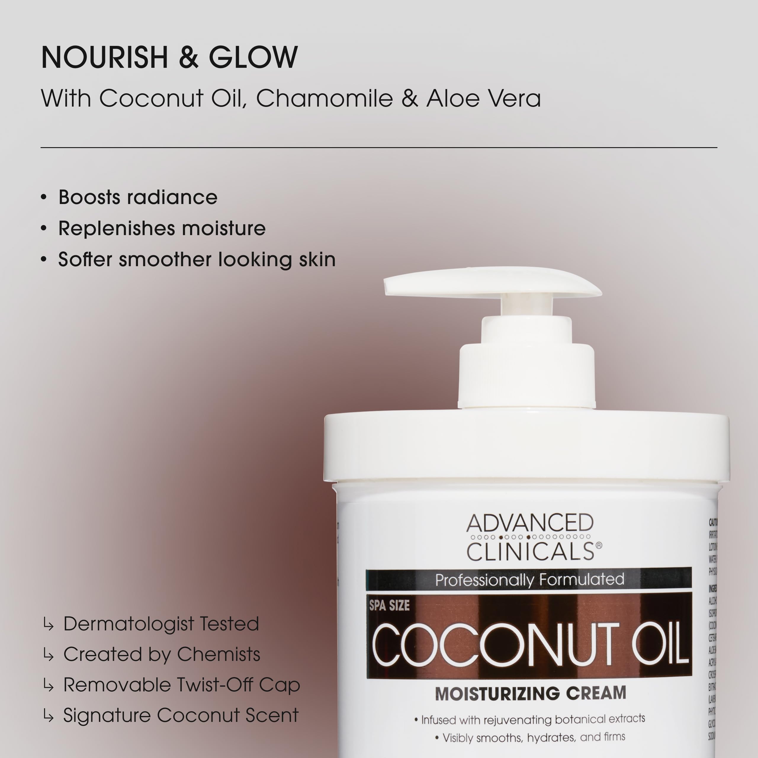 Textura sedosa de la crema corporal Advanced Clinicals para piel suave sin grasa