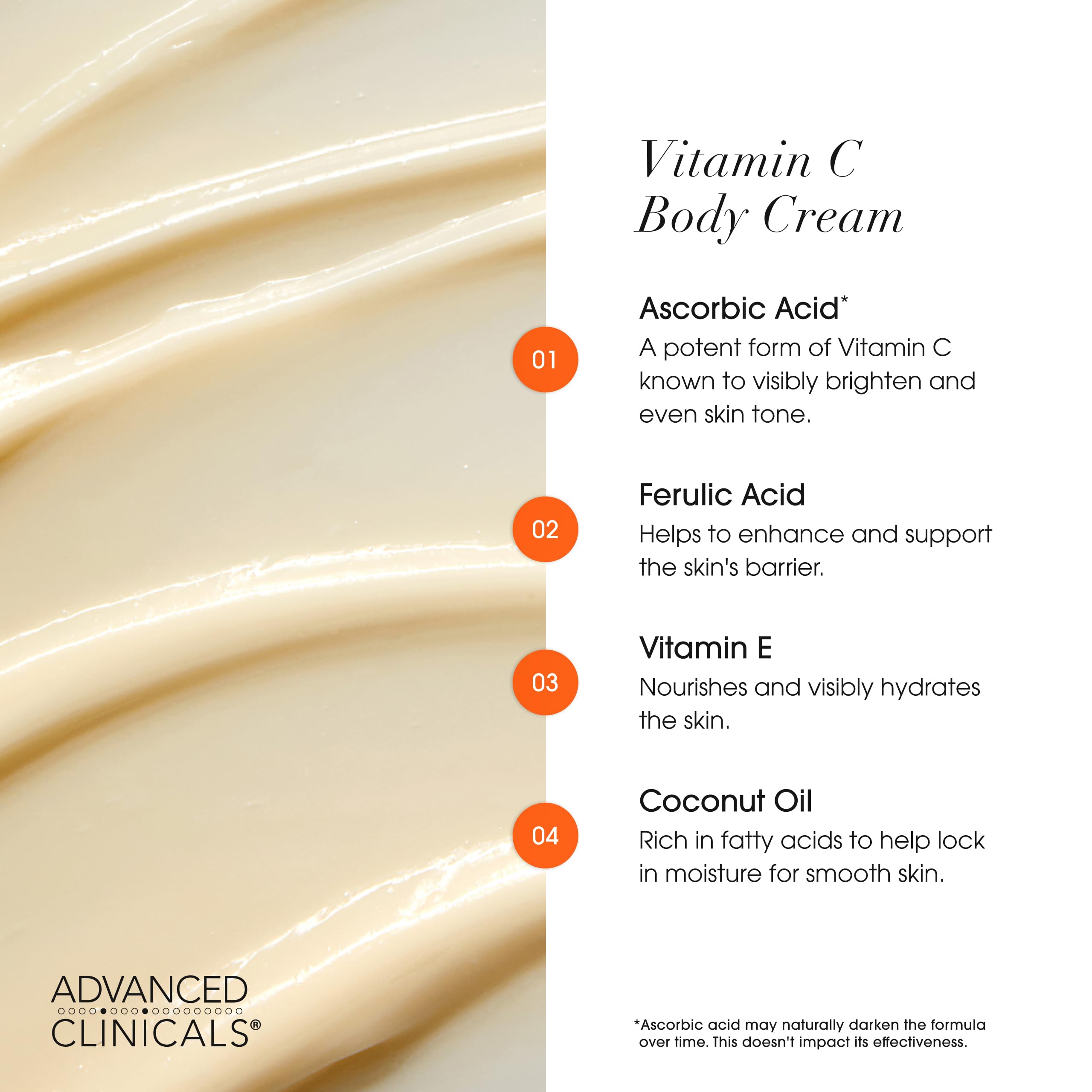Advanced Clinicals crema cuerpo absorción rápida uso diario