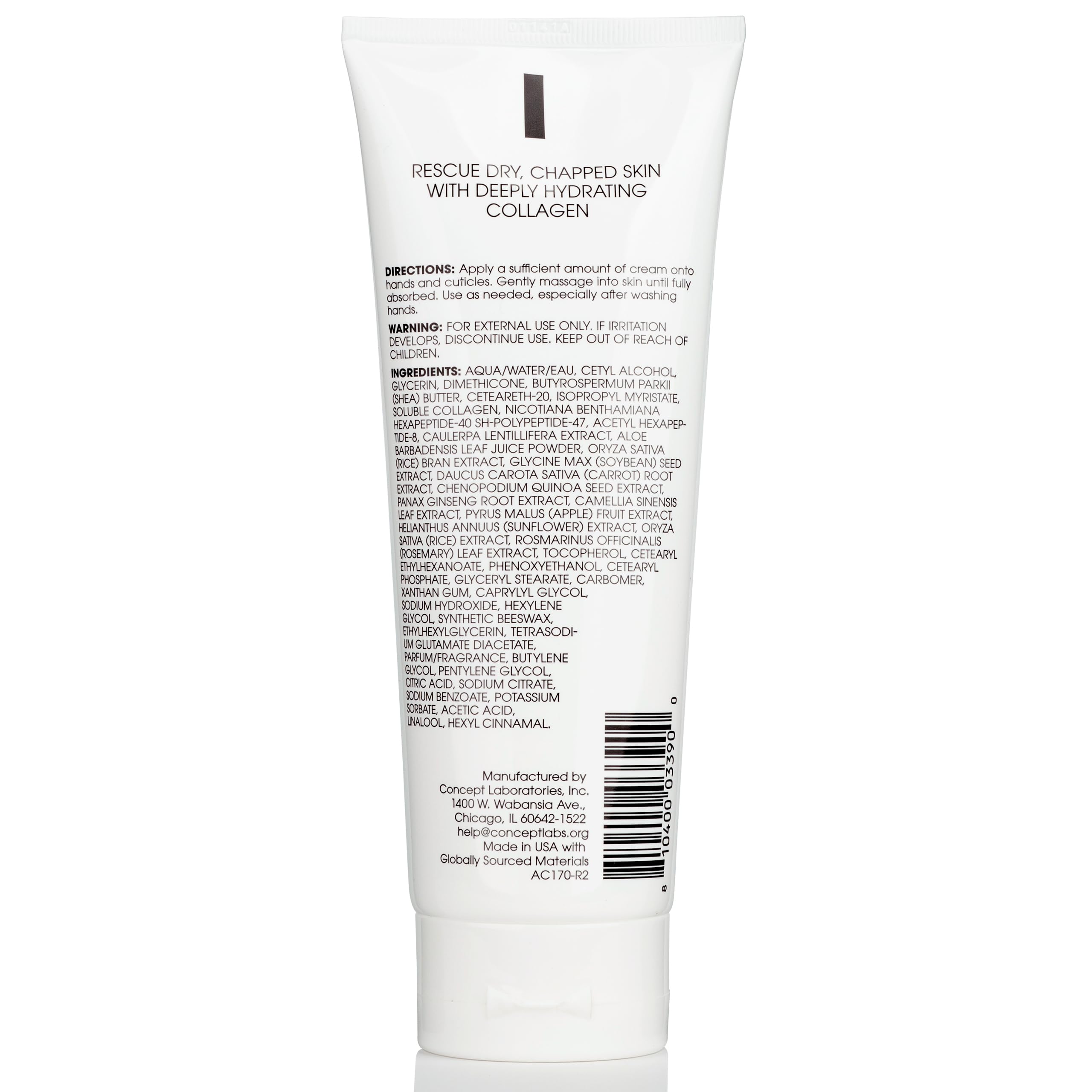 Advanced Clinicals crema de manos con colágeno, empaque exterior para almacenamiento práctico.