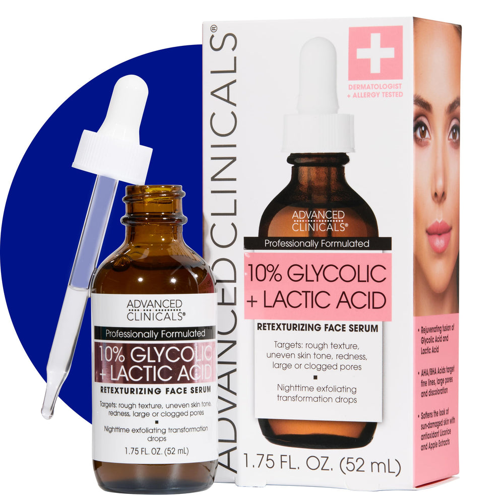 Advanced Clinicals exfoliante con acido glicolico al 10% para poros refinados