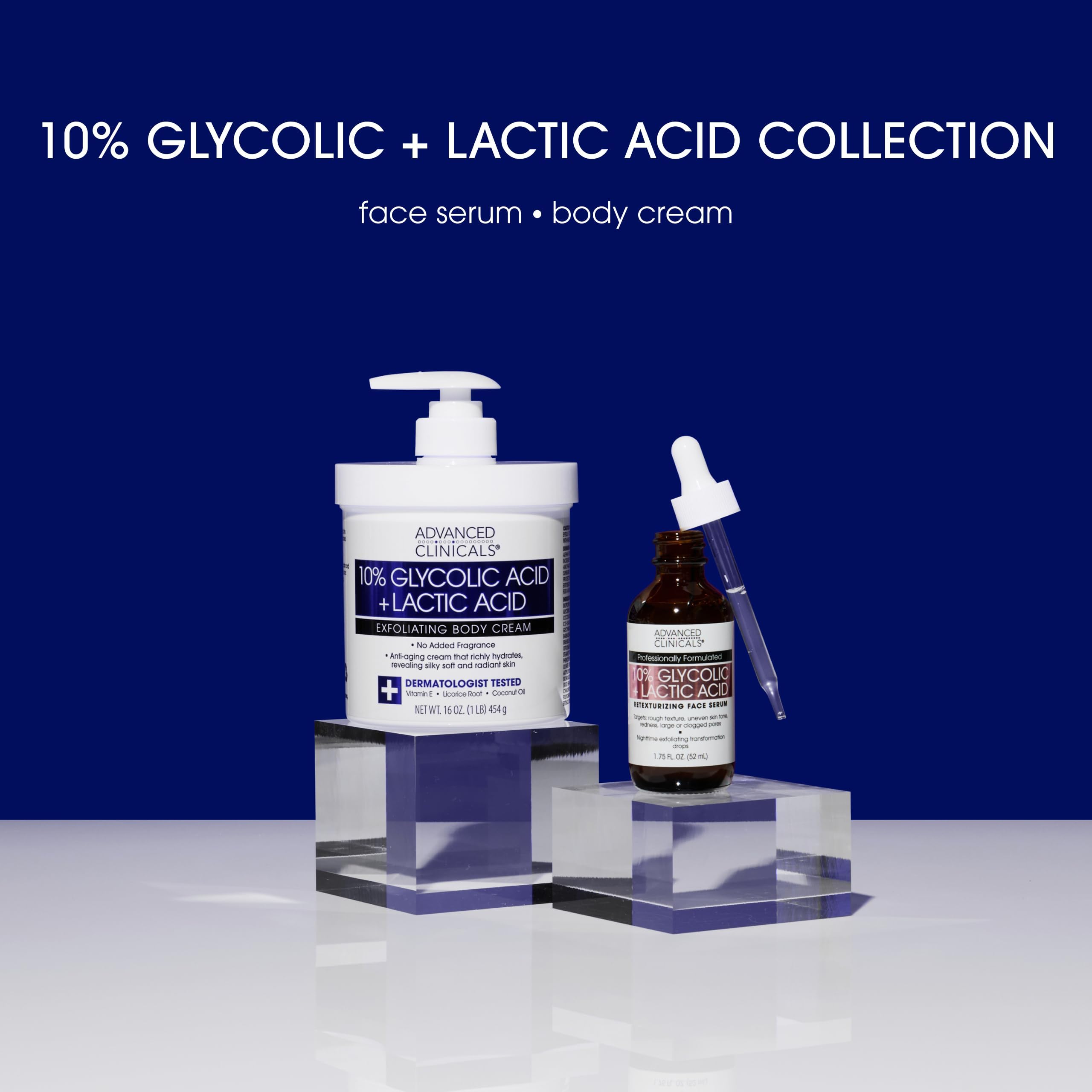 Advanced Clinicals fragrance-free formula shown as label-friendly option.