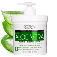 Advanced Clinicals Loción Aloe Vera: botella mostrando hidratación suave para piel seca
