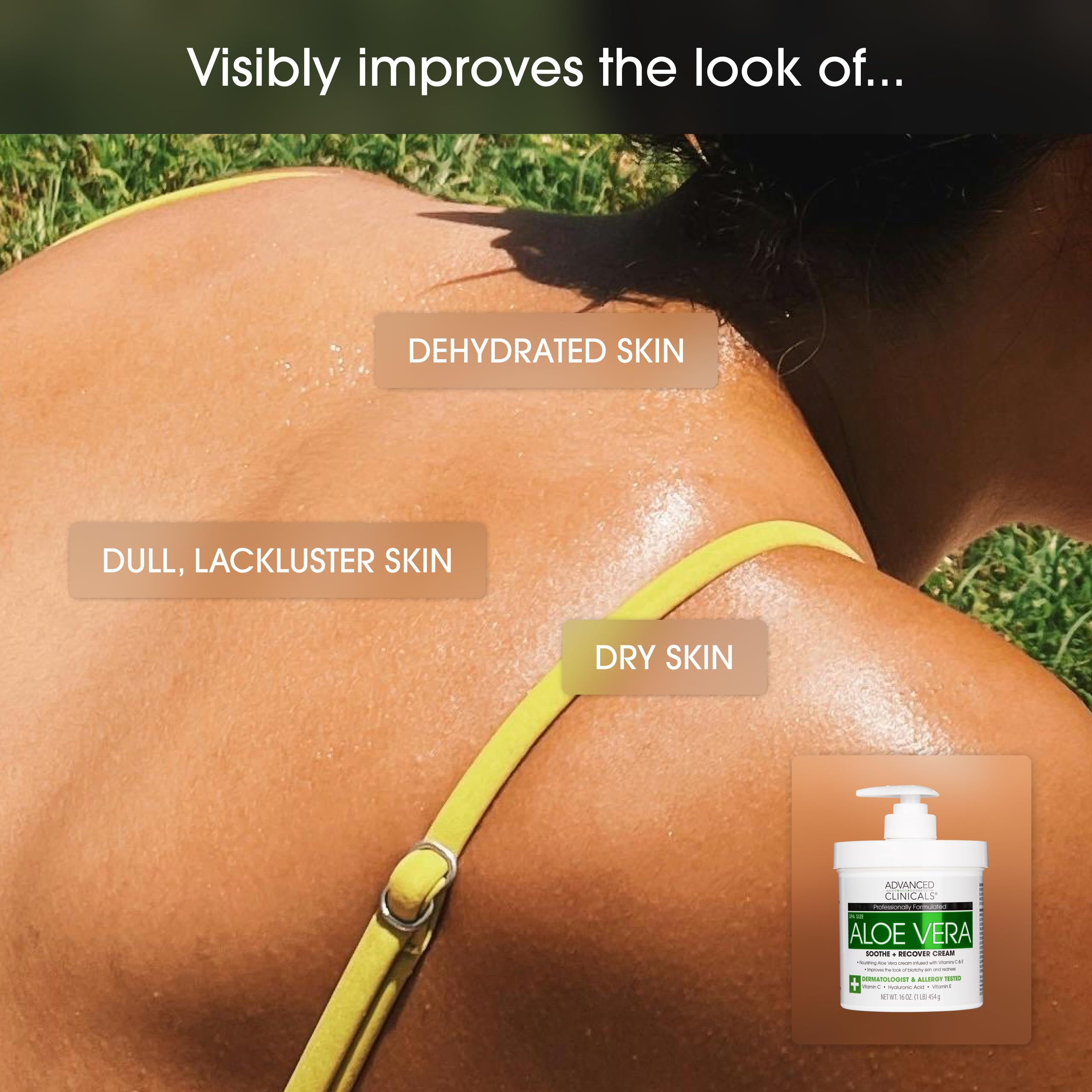 Ritual de cuidado corporal con Advanced Clinicals Aloe Vera Loción