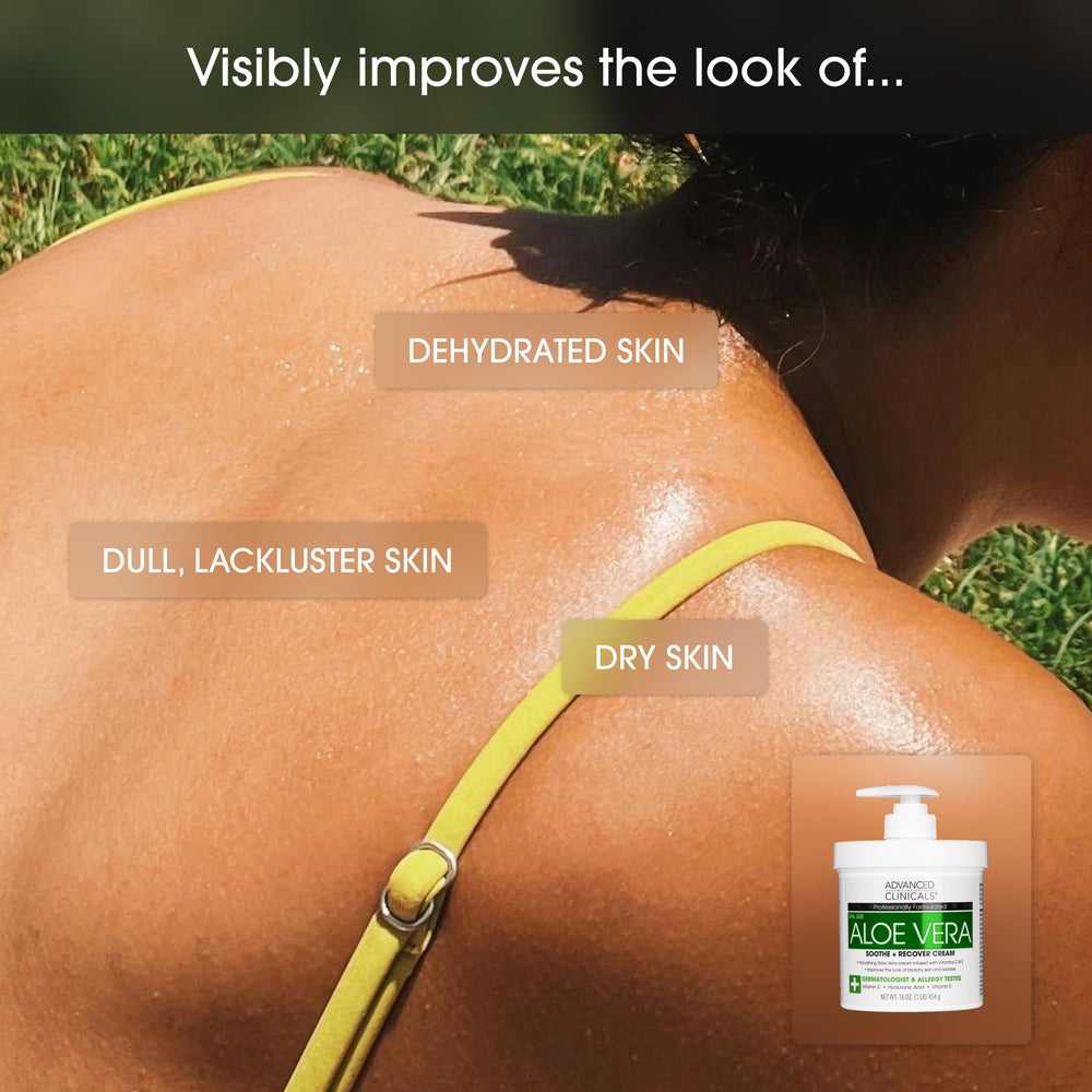 Ritual de cuidado corporal con Advanced Clinicals Aloe Vera Loción