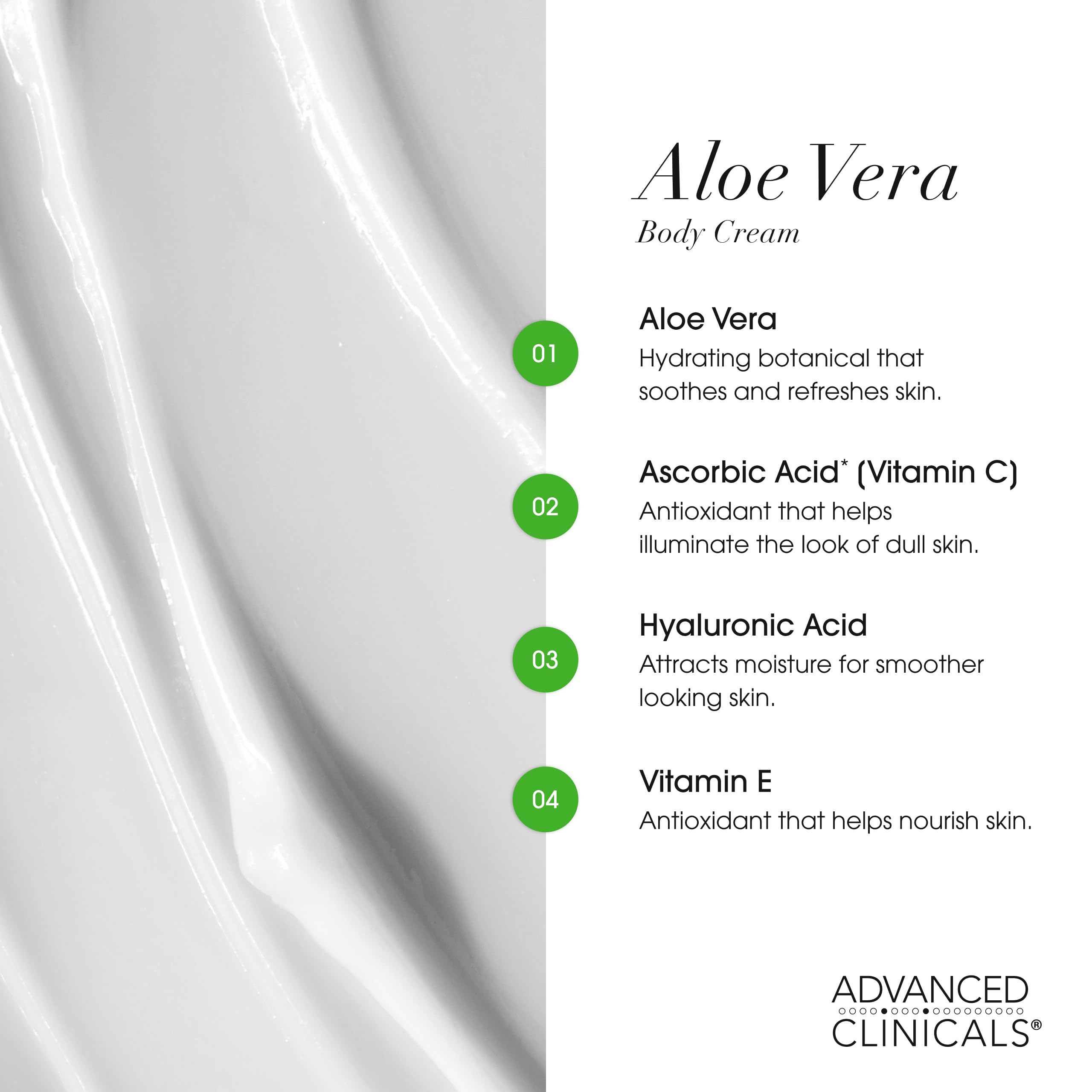 Escena de cuidado corporal con Advanced Clinicals Aloe Vera Loción