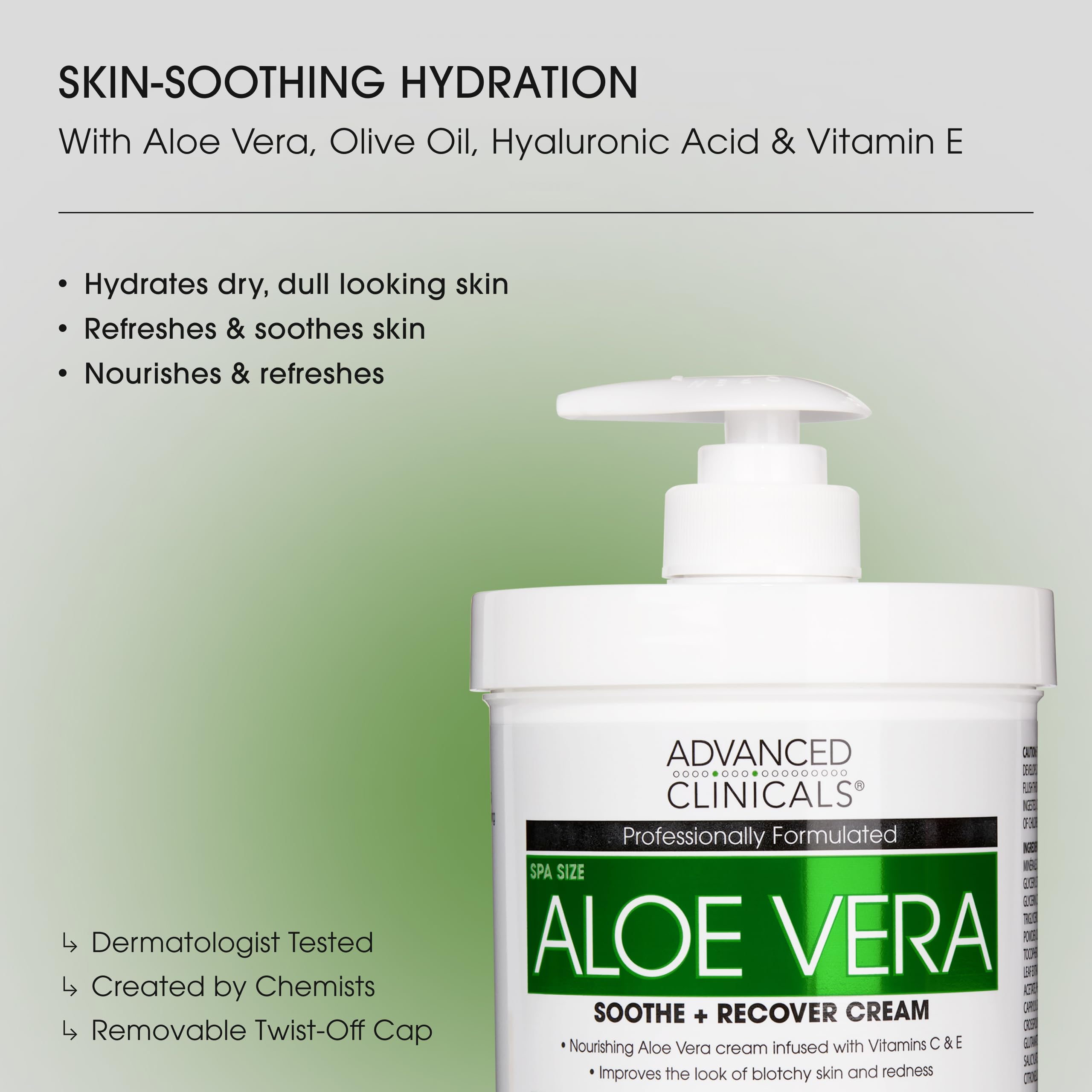 Loción Aloe Vera de Advanced Clinicals: textura cremosa que aporta comodidad