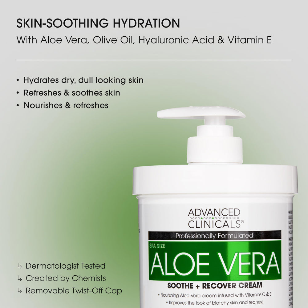 Loción Aloe Vera de Advanced Clinicals: textura cremosa que aporta comodidad
