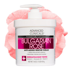 Loción de rosa bulgara Advanced Clinicals en frasco, hidratación profunda para la piel