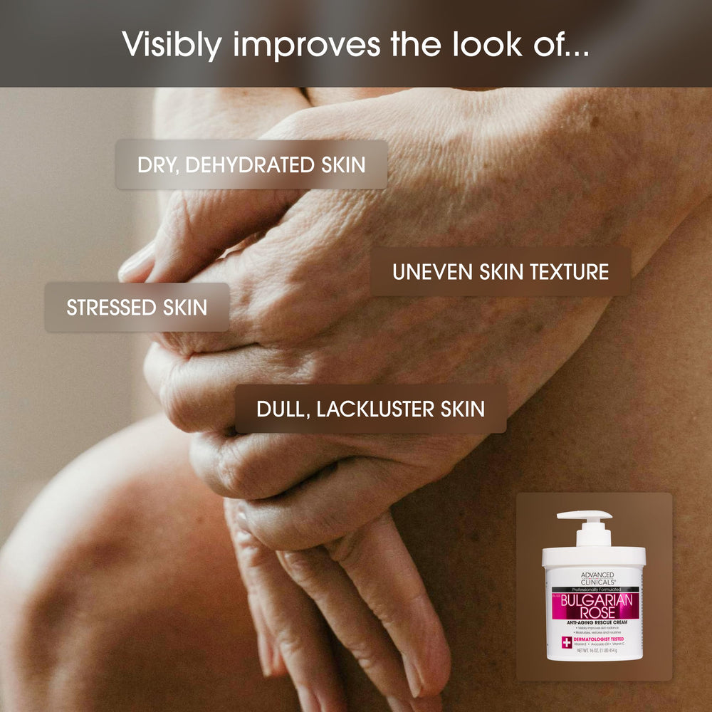Textura cremosa de Advanced Clinicals, loción rosa bulgara