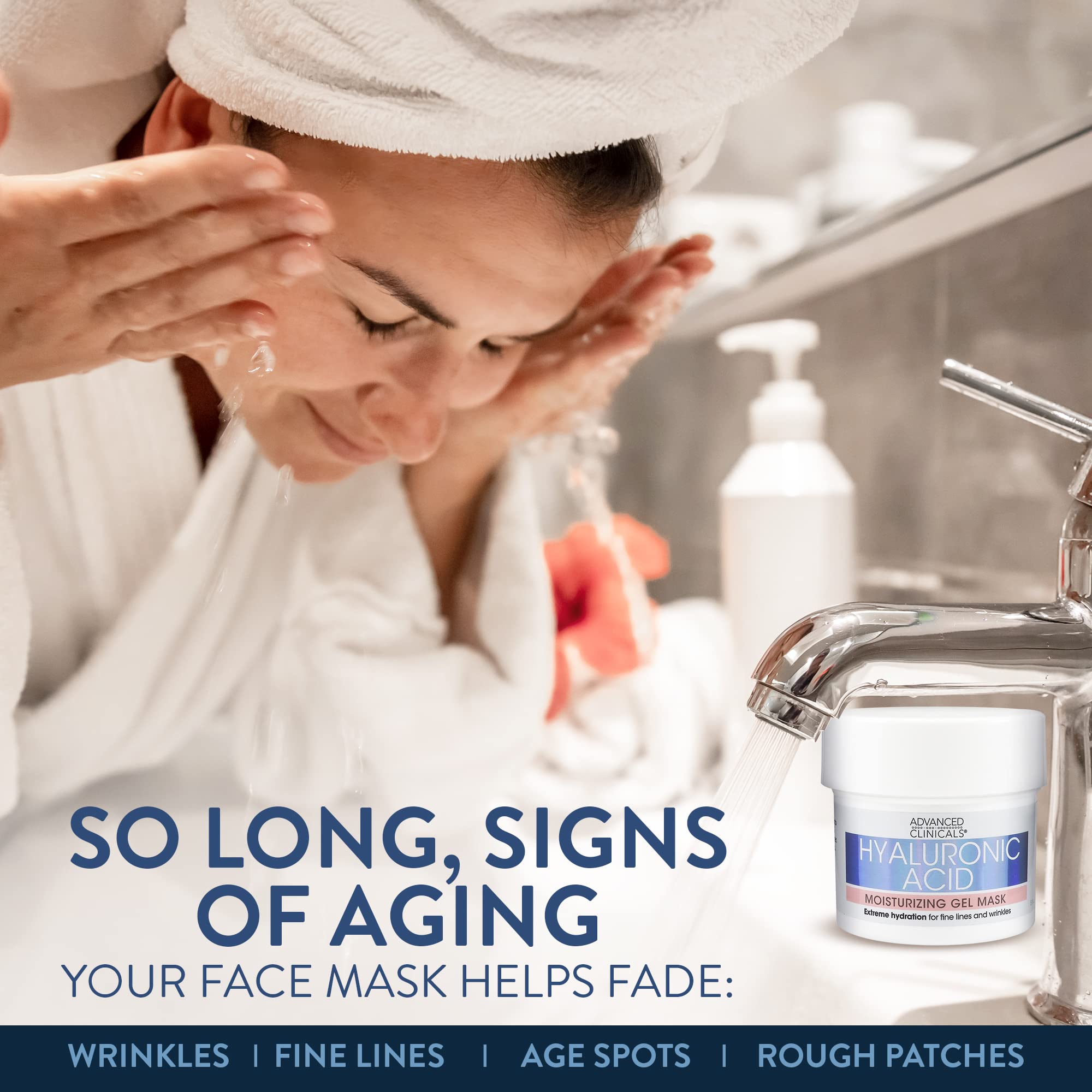 Advanced Clinicals Mascarilla Gel Hialurónico aporta brillo natural a la piel.