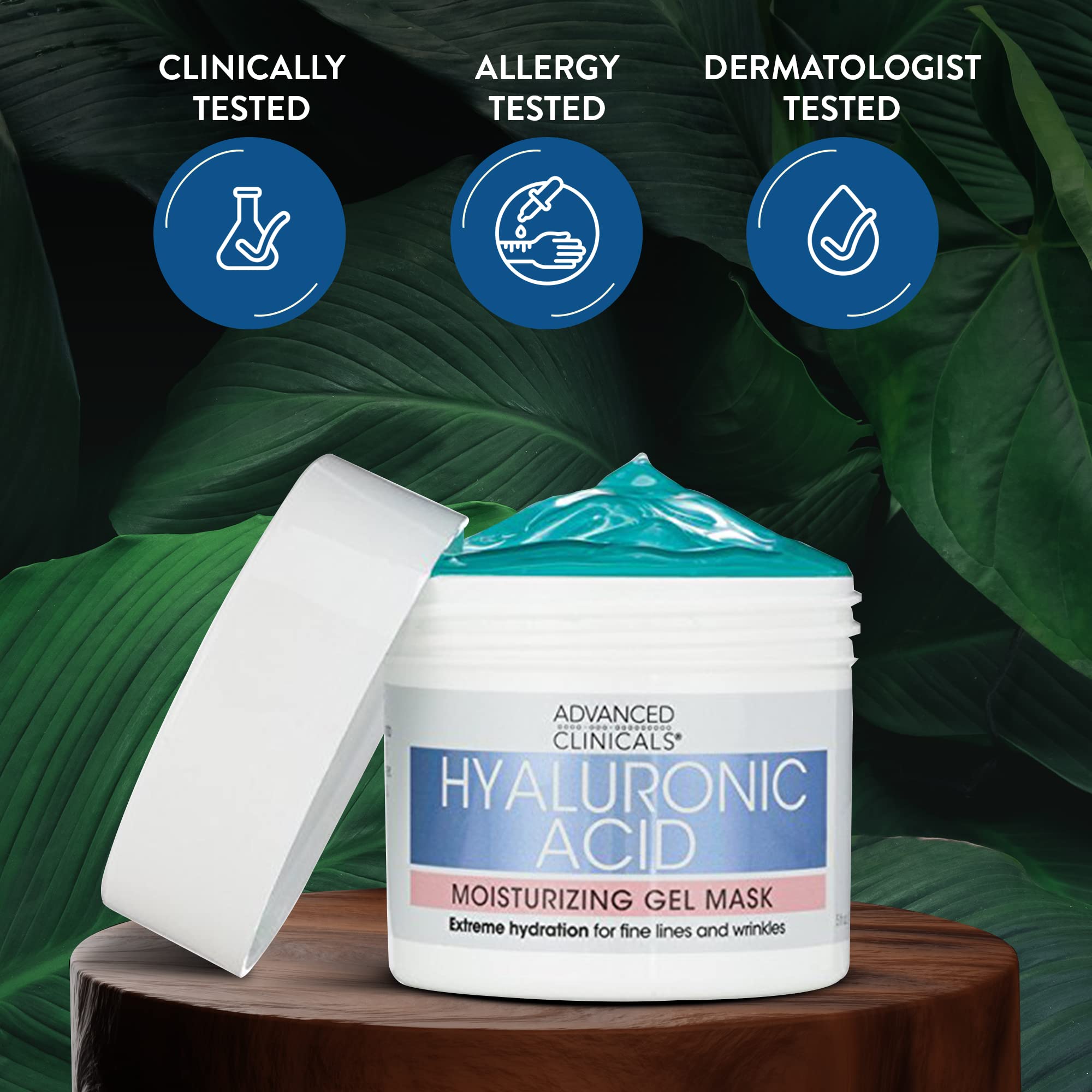 Advanced Clinicals Mascarilla Gel Hialurónico con ingredientes naturales cuida la piel.