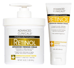Advanced Clinicals Retinol body cream bottle pump for smooth, hydrated skin.