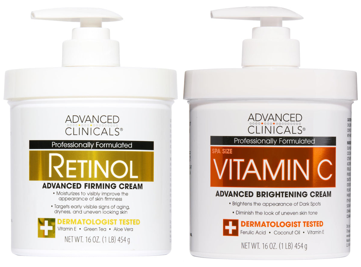 Advanced Clinicals retinol body cream jar close-up showing rich texture for smoother skin