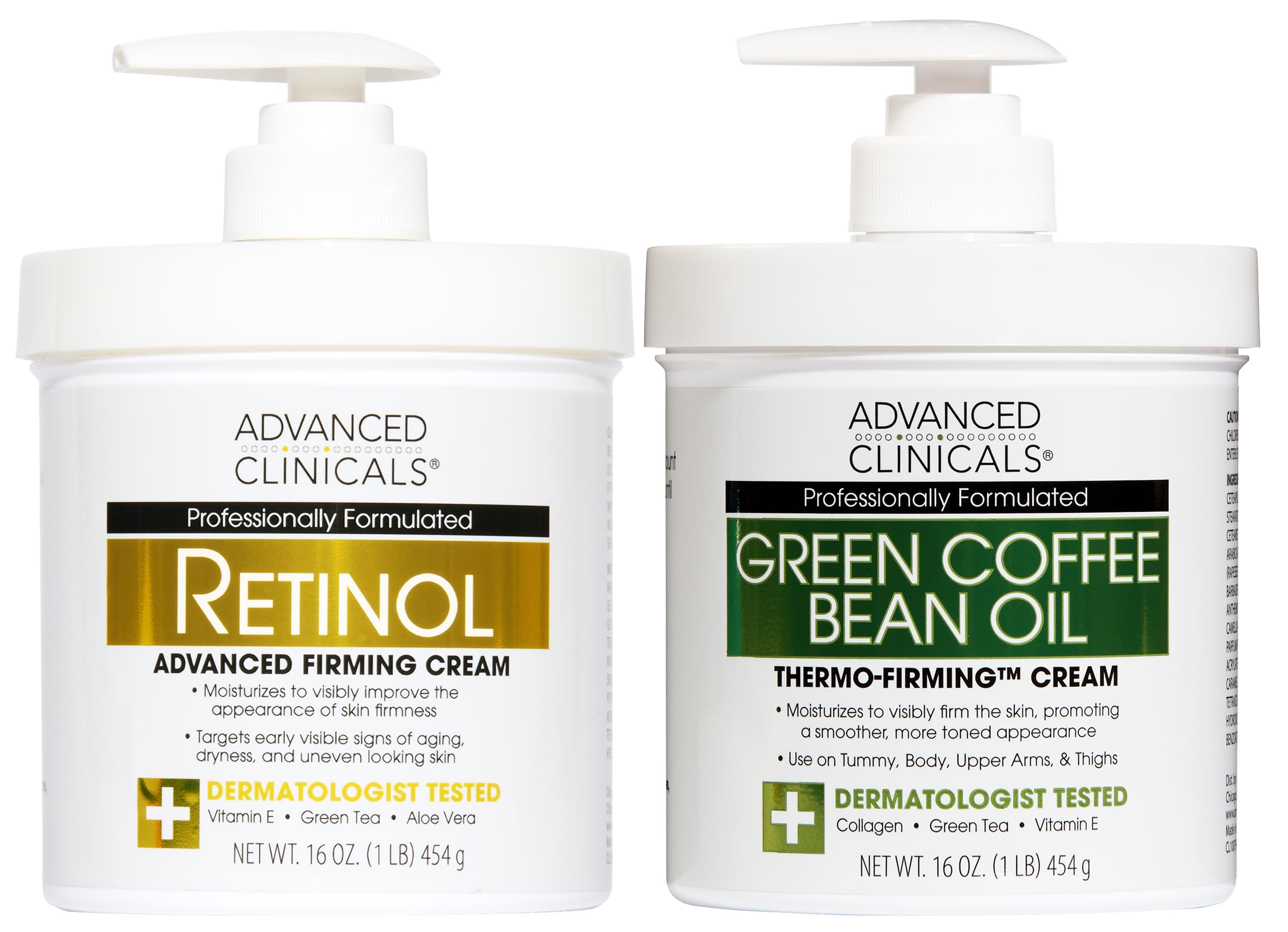 Advanced Clinicals retinol body cream jar shows rich texture for smoother skin